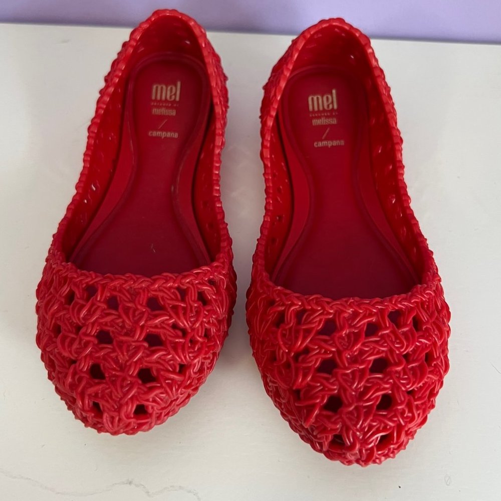 Mini Melissa Girl's Red Flats Size 1